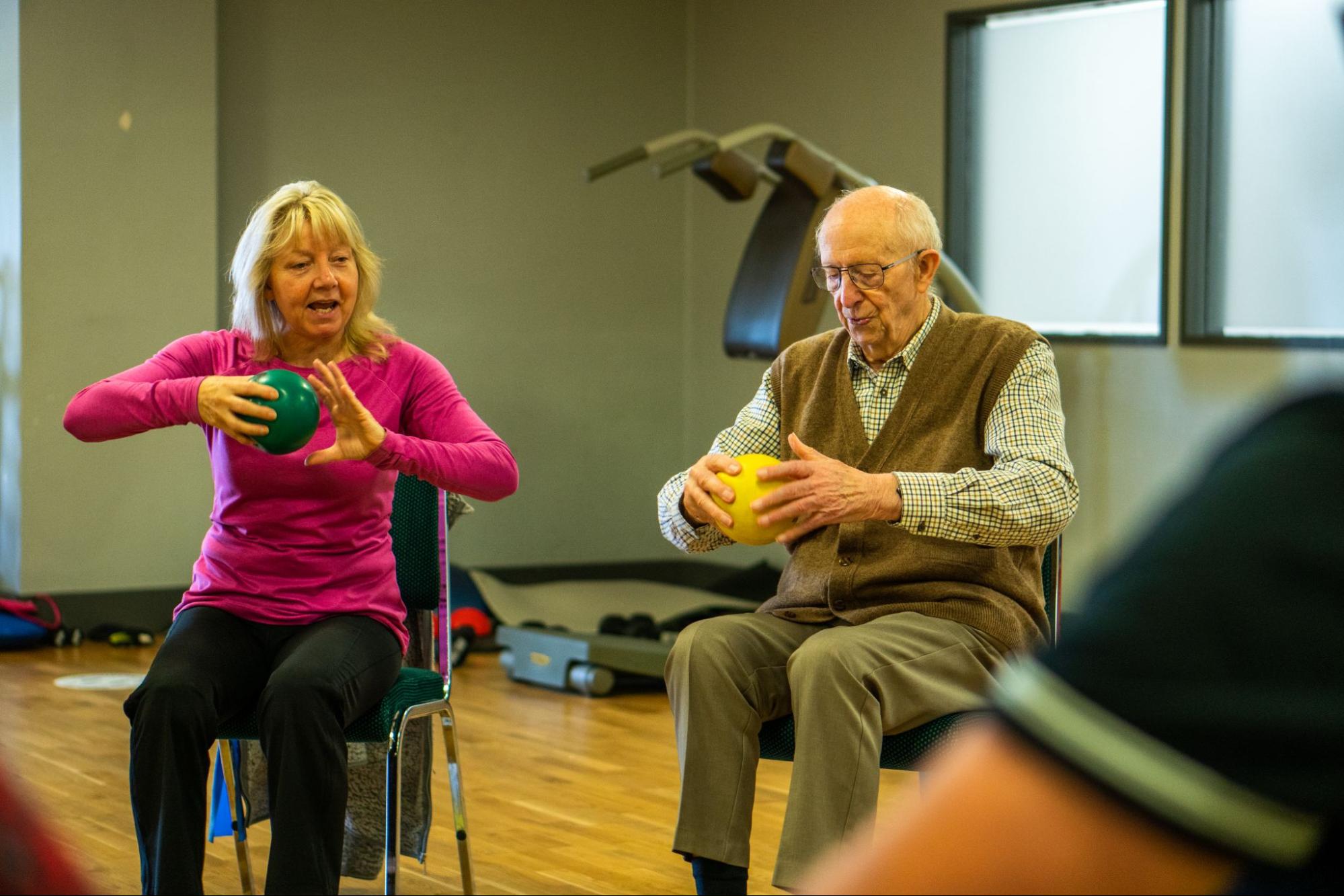 People exercising